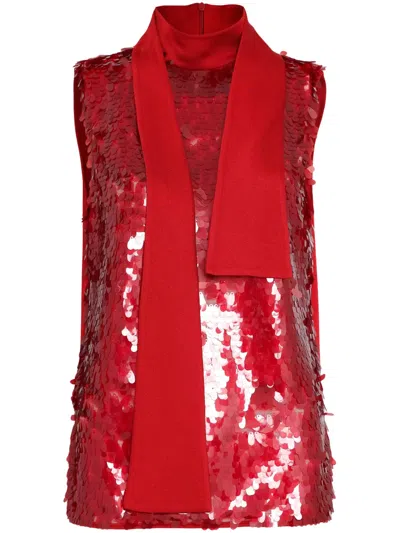 Gloria Coelho Rolê Paetê Mistic Top In Red