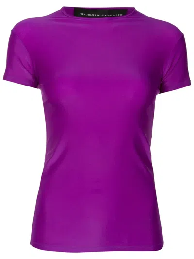 Gloria Coelho T-shirt Mit Rundem Ausschnitt In Purple