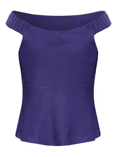 Gloria Coelho Ruffled Blouse In Blue
