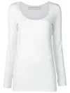 Gloria Coelho Scoop-neck Long-sleeve Top In Blue