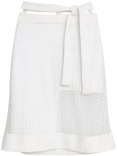 Gloria Coelho Semi-sheer Skirt In White