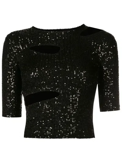 Gloria Coelho Cropped-top Mit Pailletten In Schwarz