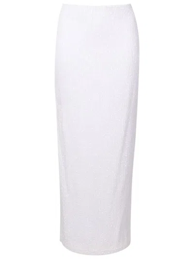 Gloria Coelho Sequin-embellished Midi Skirt In White
