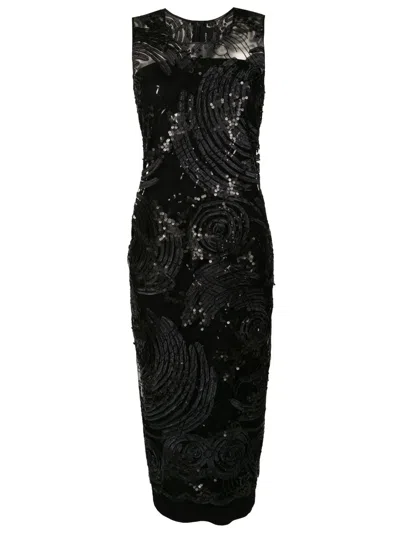 Gloria Coelho Sequin Evening Shift Dress In Black