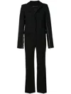 Gloria Coelho Shawl-collar Crepe Jumpsuit In Black