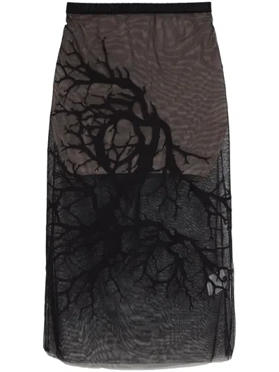 Gloria Coelho Sheer Skirt In Black