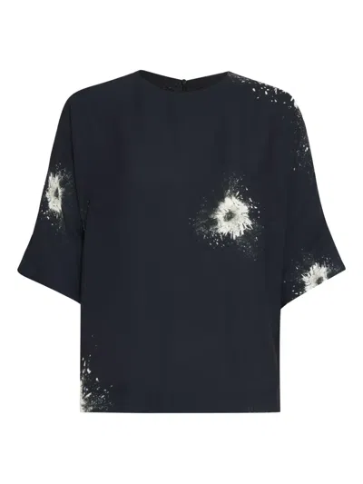 Gloria Coelho Short-sleeve Print Top In Blue