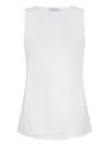 Gloria Coelho Sleeveless Flared Top In White