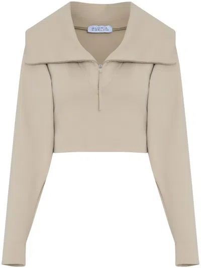 Gloria Coelho Pullover Mit Spreizkragen In Nude