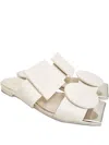Gloria Coelho Square-circle Flat Sandals In White
