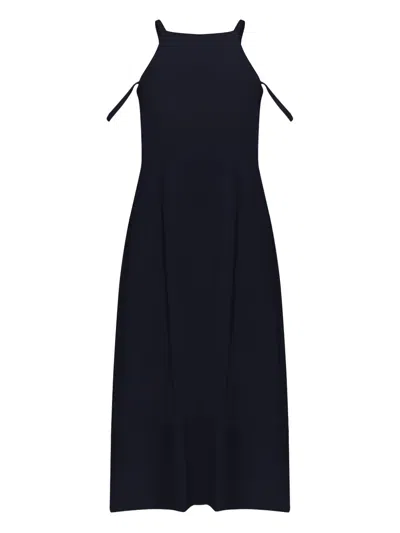Gloria Coelho Square-neck Midi Dress In Black