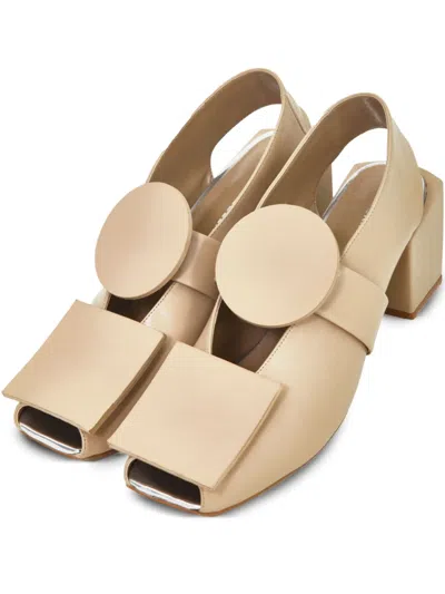 Gloria Coelho Square-toe Circular-detail Sandals In Brown