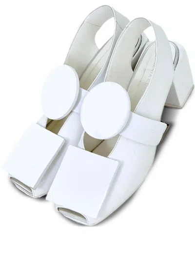 Gloria Coelho Square-toe Sandals In White