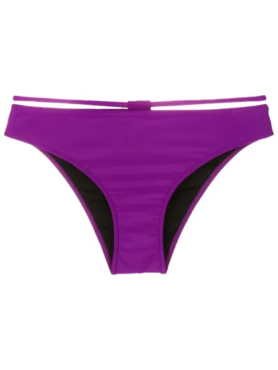 Gloria Coelho Strap-detail Bikini Bottoms In Purple