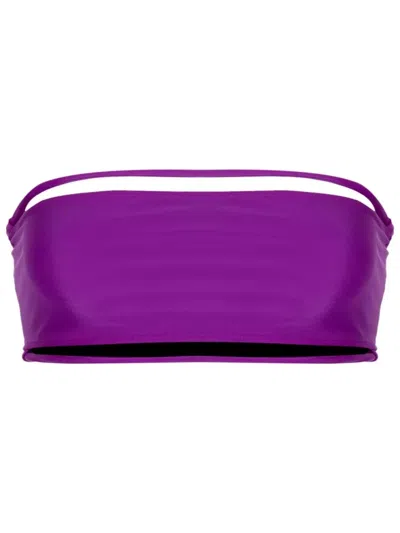 Gloria Coelho Strapless String-detail Bikini Top In Purple