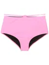 Gloria Coelho String-detail High-rise Bikini Briefs In Pink