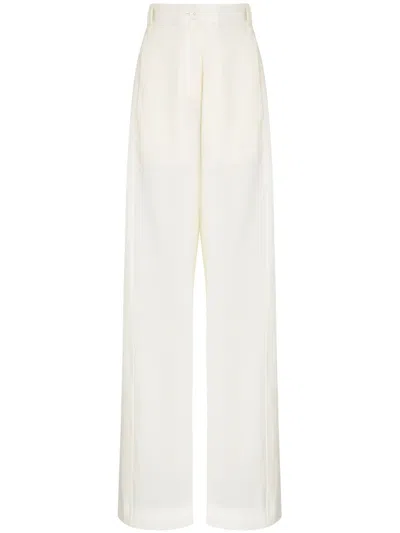 Gloria Coelho High-waisted Wide-leg Trousers In White