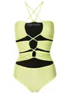 Gloria Coelho Tie Front Reversible One-piece Swimsuit In Green