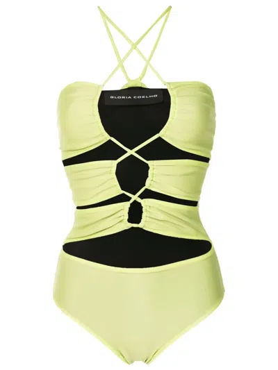 Gloria Coelho Tie Front Reversible One-piece Swimsuit In Green