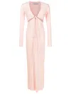 Gloria Coelho V-neck Satin Maxi Dress In Pink