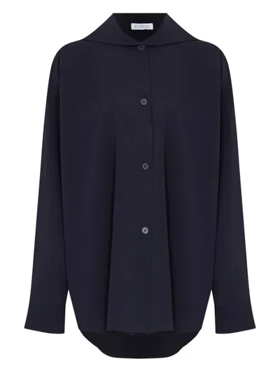Gloria Coelho Wide-collar Shirt In Blue