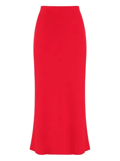 Gloria Coelho X Isabella Fiorentino Split Midi Skirt In Red