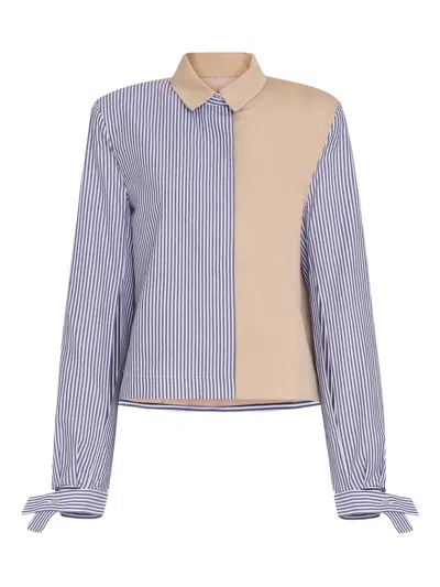 Gloria Coelho X Isabella Fiorentino Striped Shirt In Blue