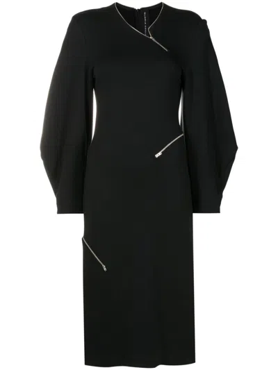 Gloria Coelho Zip-detailed Midi Dress In Black