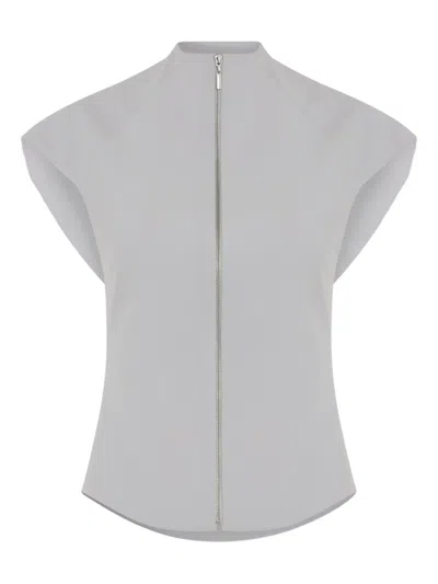 Gloria Coelho Zip-fastening Cropped Top In Gray