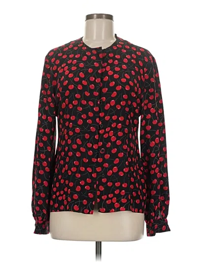Pre-owned Gloria Sachs Long Sleeve Blouse In Red