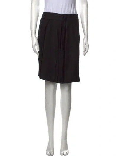 Pre-owned Gloria Sachs Pleated Accents Knee-length Skirt In Black