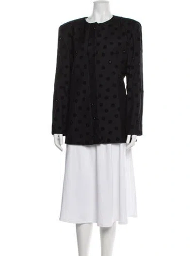 Pre-owned Gloria Sachs Printed Evening Jacket In Black