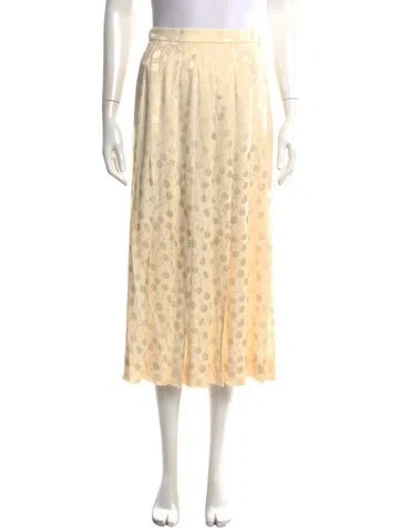 Pre-owned Gloria Sachs Printed Midi Length Skirt In Neutral