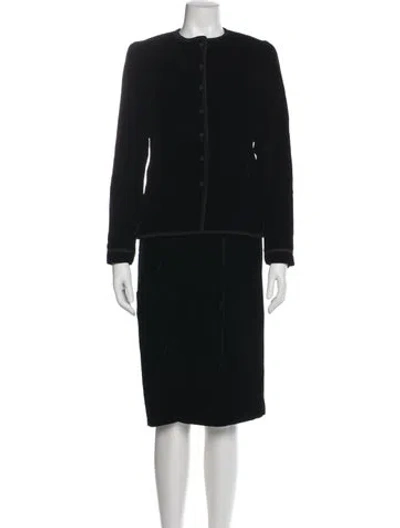 Pre-owned Gloria Sachs Velvet Skirt Set In Gray