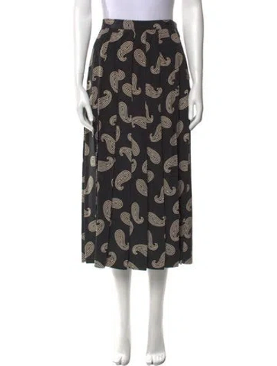 Pre-owned Gloria Sachs Vintage Midi Length Skirt In Black