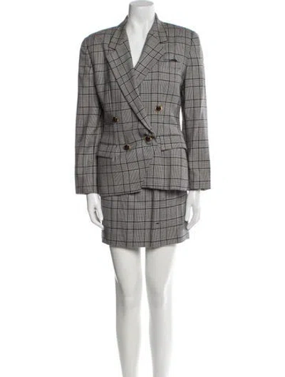 Pre-owned Gloria Sachs Vintage Wool Skirt Set In Multi