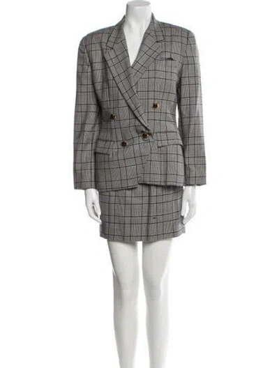 Pre-owned Gloria Sachs Vintage Wool Skirt Set In Multi