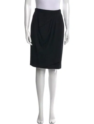 Pre-owned Gloria Sachs Wool Knee-length Skirt In Black