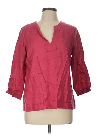 Pre-owned Gloria Vanderbilt 3/4 Sleeve Blouse In Red