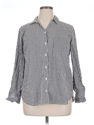 Pre-owned Gloria Vanderbilt 3/4 Sleeve Blouse In Silver