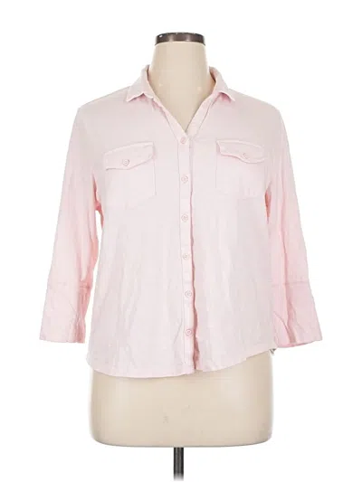 Pre-owned Gloria Vanderbilt 3/4 Sleeve T-shirt In Pink