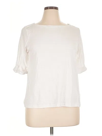 Pre-owned Gloria Vanderbilt 3/4 Sleeve T-shirt In Ivory