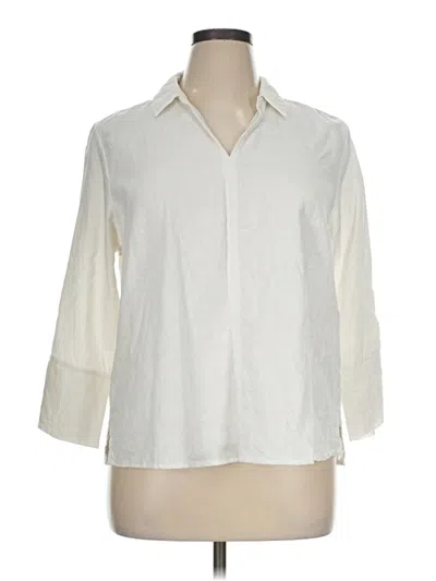 Pre-owned Gloria Vanderbilt 3/4 Sleeve T-shirt In Ivory