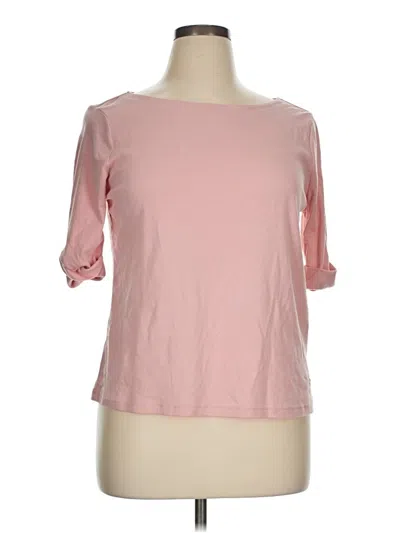 Pre-owned Gloria Vanderbilt 3/4 Sleeve T-shirt In Pink