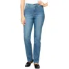 Gloria Vanderbilt Amanda Jeans Womens Blue Denim High Rise Straight-leg Fts1448 In Multi