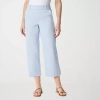 Gloria Vanderbilt Amanda Shape Effect Womens High Rise Wide Leg Cropped Pants In Blue