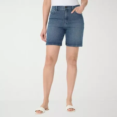 Gloria Vanderbilt Amanda Womens 6" Denim Short In Blue