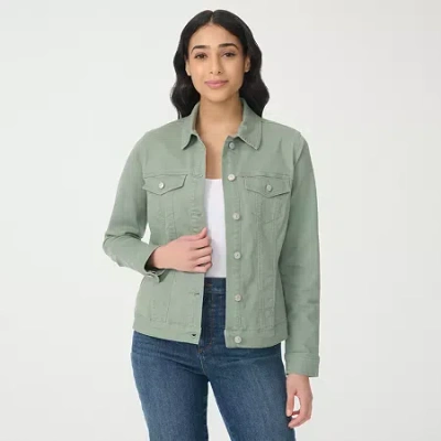 Gloria Vanderbilt Amanda Womens Denim Jacket In Green