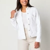 Gloria Vanderbilt Amanda Womens Denim Jacket In White