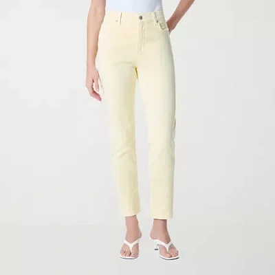 Gloria Vanderbilt Amanda Womens High Rise Regular Fit Ankle Jean In Yellow